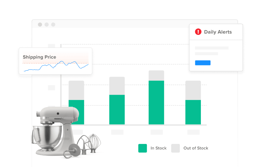 Graphic depicting out of stocks for kitchen appliances.